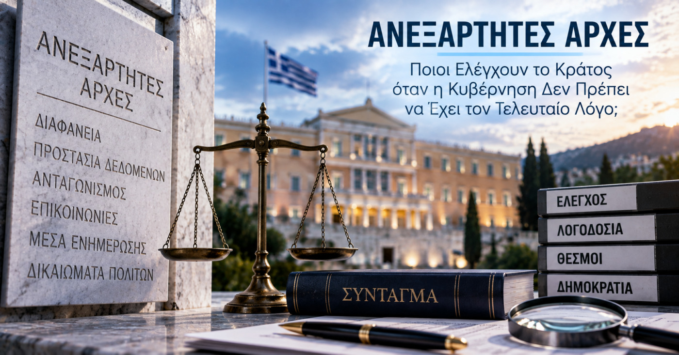 Ανεξάρτητες Αρχές: Ποιοι Ελέγχουν το Κράτος όταν η Κυβέρνηση Δεν Πρέπει να Έχει τον Τελευταίο Λόγο;
